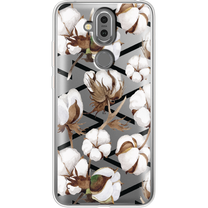 Прозрачный чехол Uprint Nokia 8.1 Cotton flowers