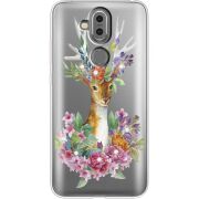 Чехол со стразами Nokia 8.1 Deer with flowers
