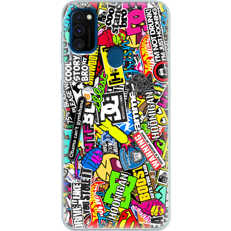 Чехол Uprint Samsung M307 Galaxy M30s Multicolored Inscriptions