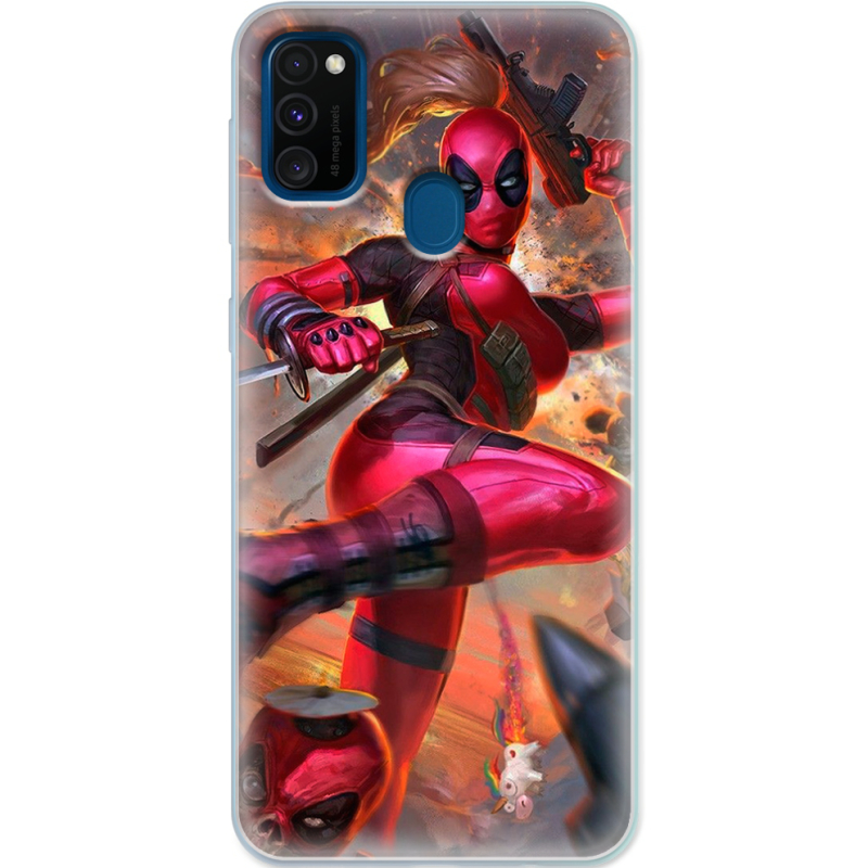 Чехол Uprint Samsung M307 Galaxy M30s Woman Deadpool