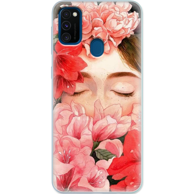 Чехол Uprint Samsung M307 Galaxy M30s Girl in Flowers