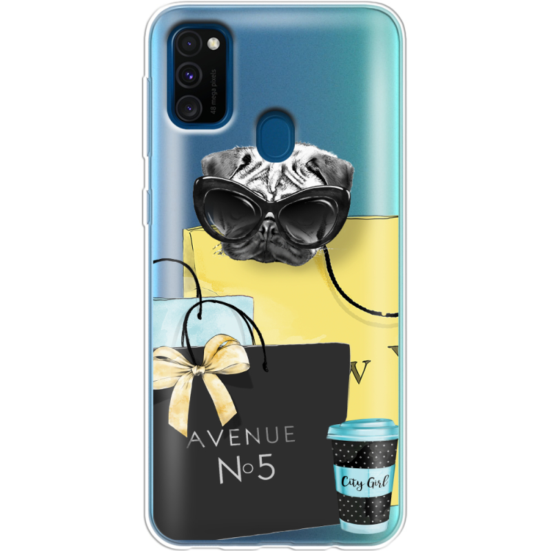 Прозрачный чехол Uprint Samsung M307 Galaxy M30s Fashion Pug