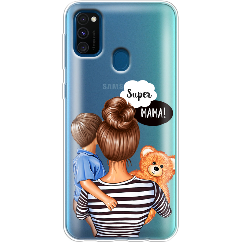 Прозрачный чехол Uprint Samsung M307 Galaxy M30s Super Mama and Son