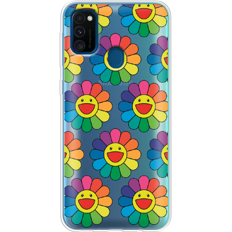 Прозрачный чехол Uprint Samsung M307 Galaxy M30s Hippie Flowers