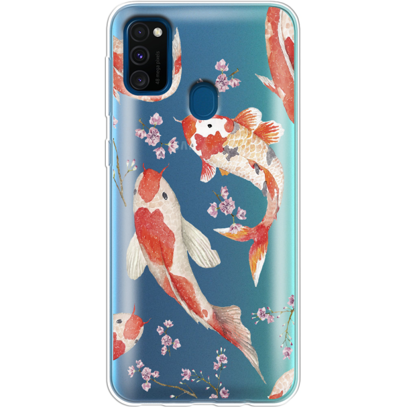 Прозрачный чехол Uprint Samsung M307 Galaxy M30s Japanese Koi Fish