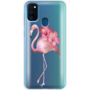 Прозрачный чехол Uprint Samsung M307 Galaxy M30s Floral Flamingo
