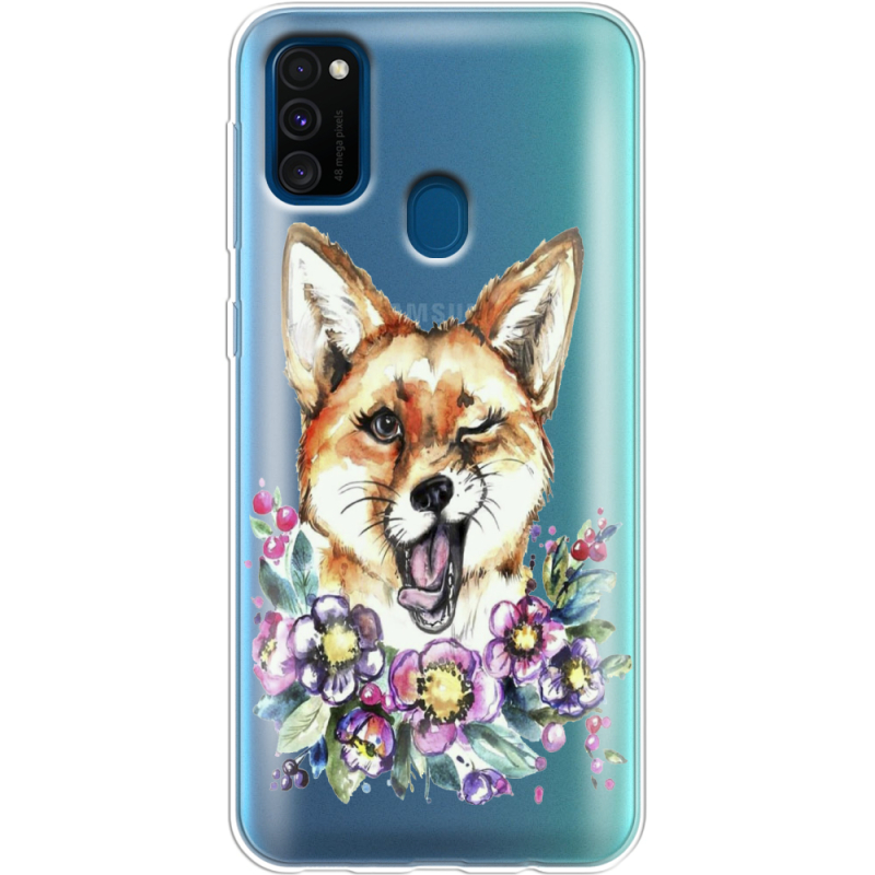 Прозрачный чехол Uprint Samsung M307 Galaxy M30s Winking Fox