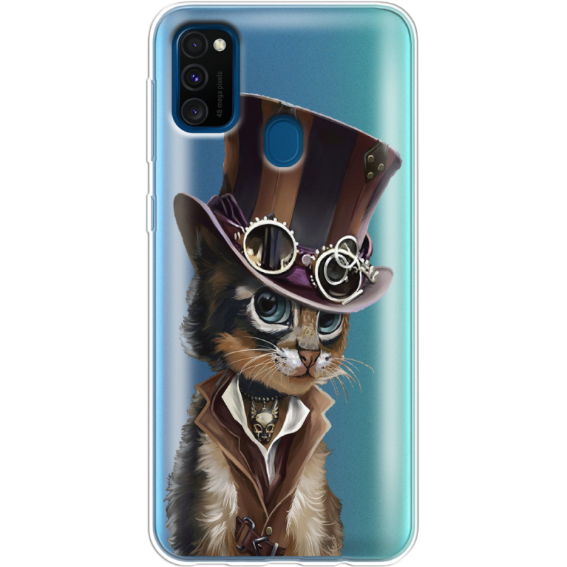 Прозрачный чехол Uprint Samsung M307 Galaxy M30s Steampunk Cat