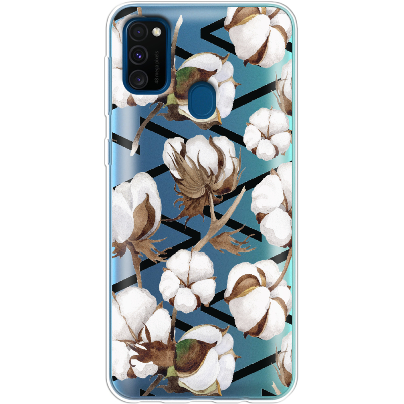 Прозрачный чехол Uprint Samsung M307 Galaxy M30s Cotton flowers