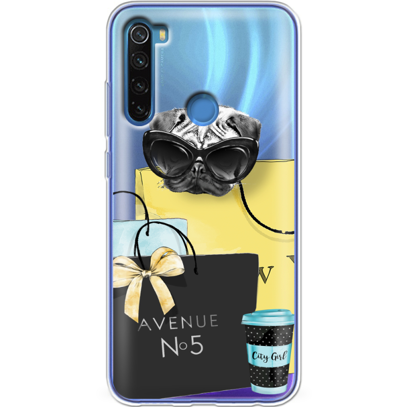 Прозрачный чехол Uprint Xiaomi Redmi Note 8 Fashion Pug