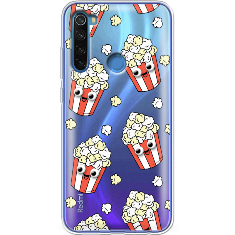 Прозрачный чехол Uprint Xiaomi Redmi Note 8 с 3D-глазками Popcorn