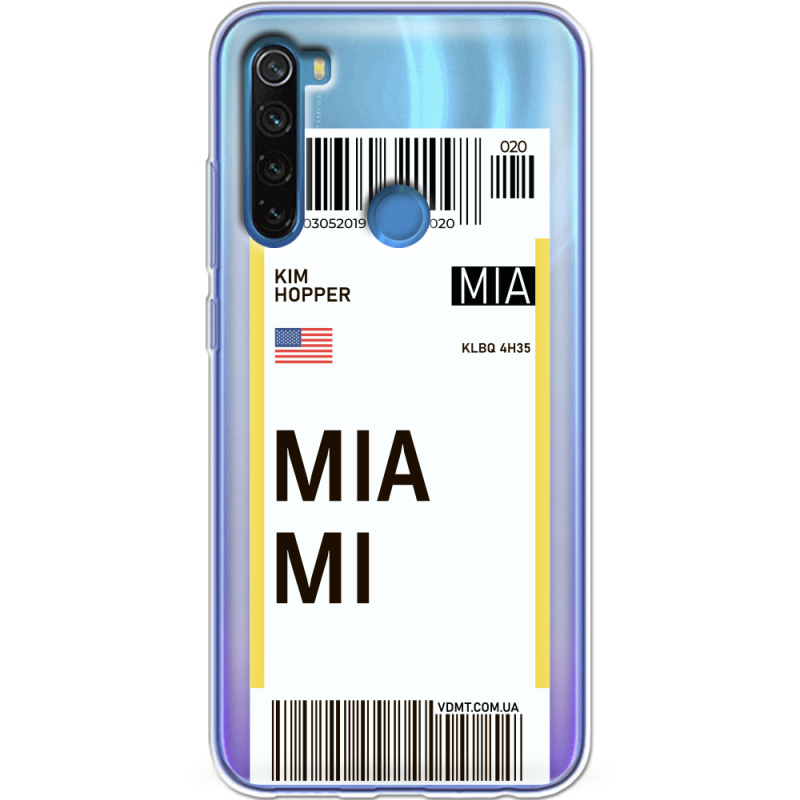Прозрачный чехол Uprint Xiaomi Redmi Note 8 Ticket Miami