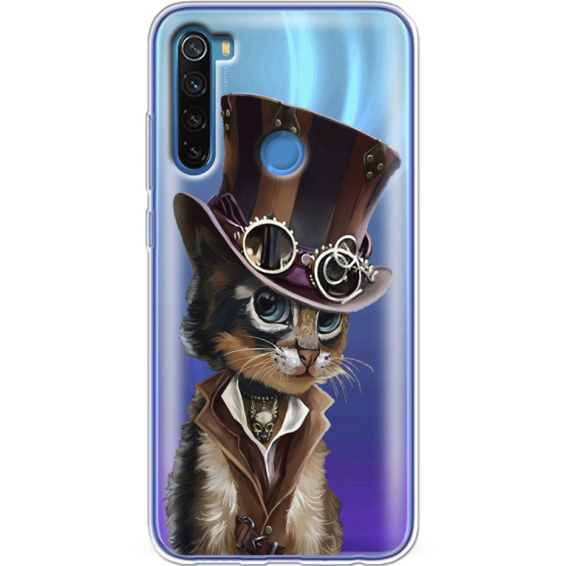 Прозрачный чехол Uprint Xiaomi Redmi Note 8 Steampunk Cat