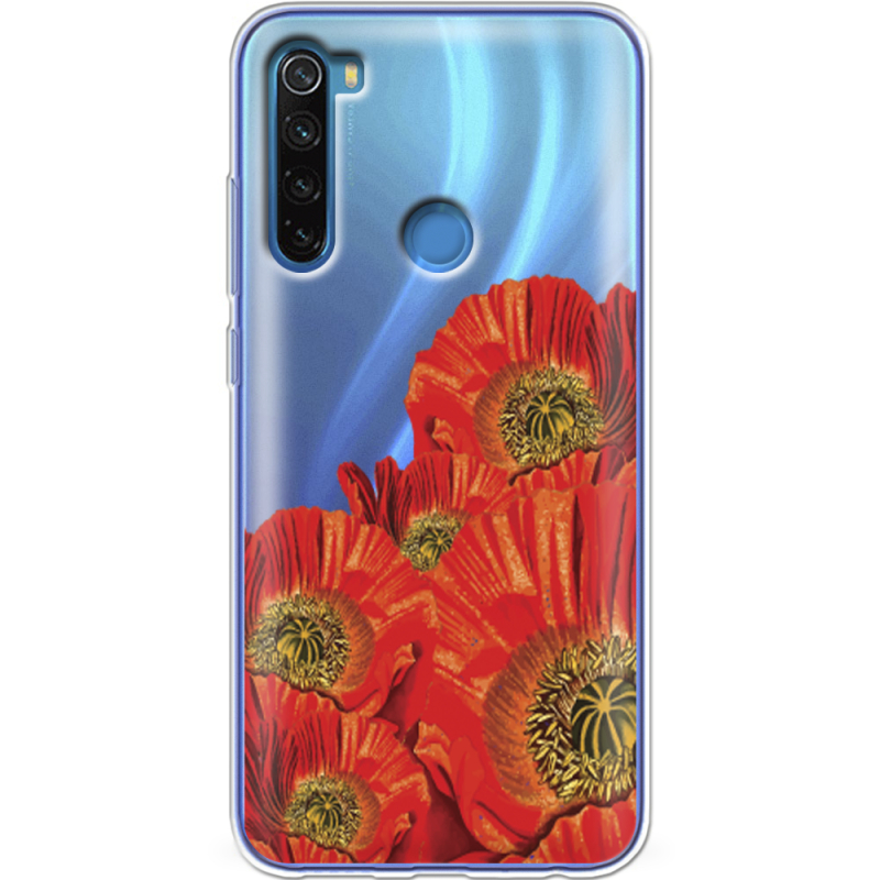 Прозрачный чехол Uprint Xiaomi Redmi Note 8 Red Poppies