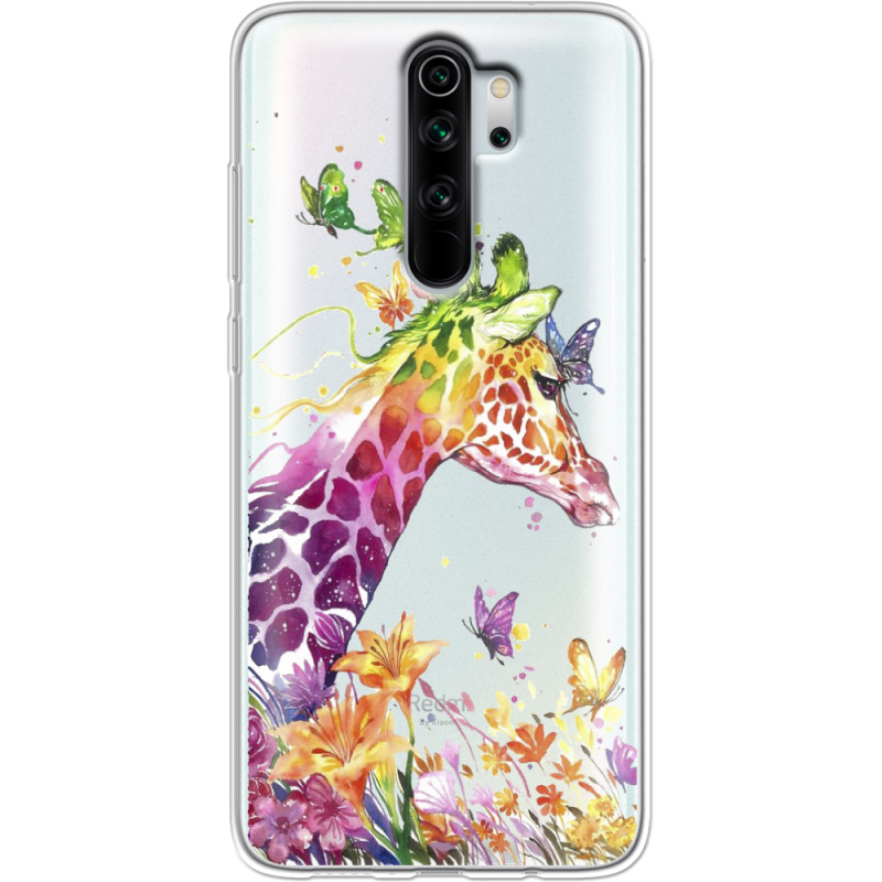 Прозрачный чехол Uprint Xiaomi Redmi Note 8 Pro Colorful Giraffe