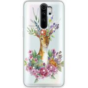 Чехол со стразами Xiaomi Redmi Note 8 Pro Deer with flowers