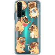 Прозрачный чехол Uprint Honor 20 Pro с 3D-глазками Pug