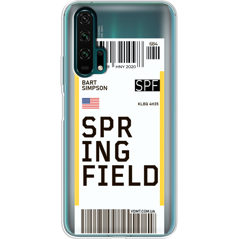 Прозрачный чехол Uprint Honor 20 Pro Ticket Springfield