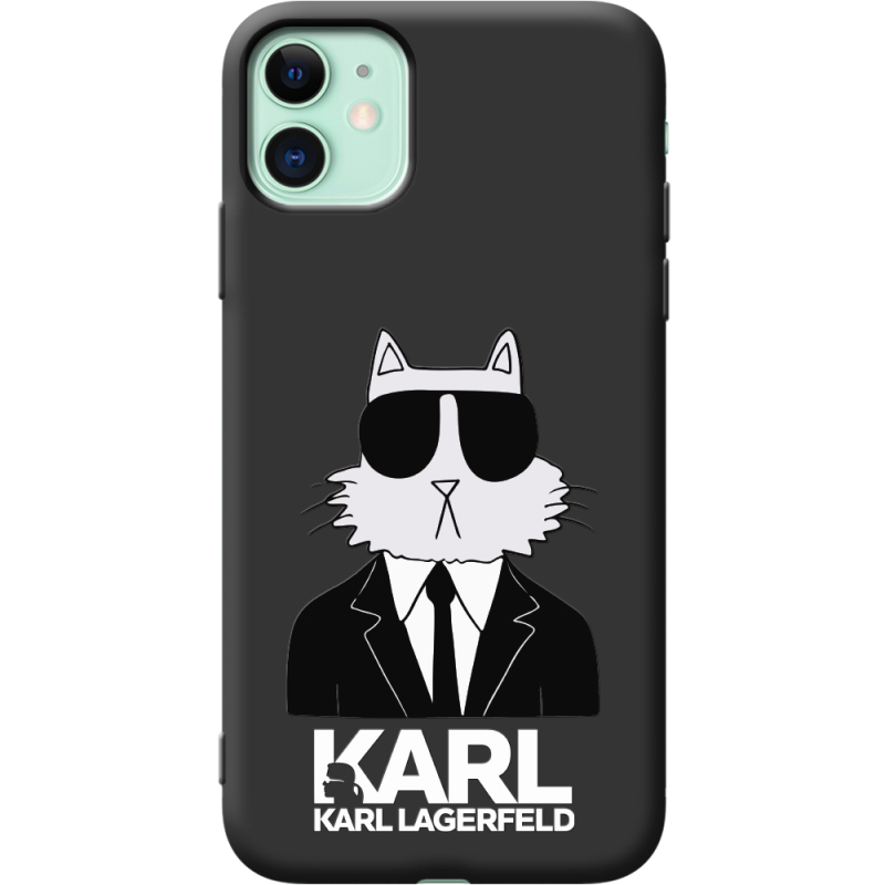 Черный чехол Uprint Apple iPhone 11 Cat in Black