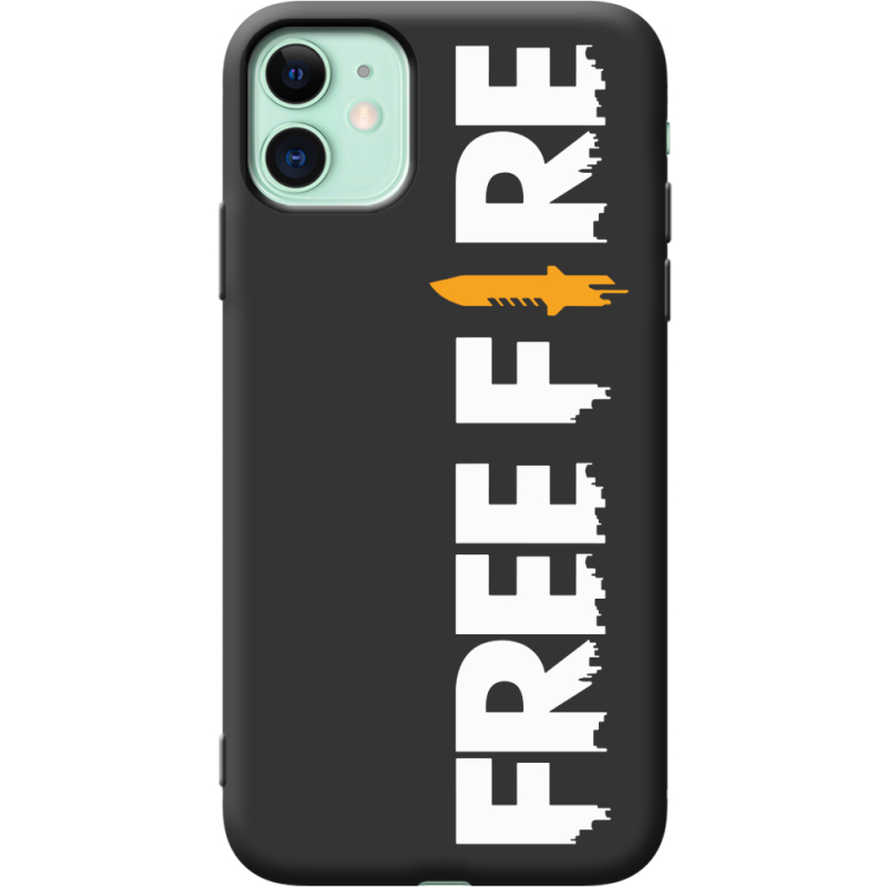 Черный чехол Uprint Apple iPhone 11 Free Fire White Logo