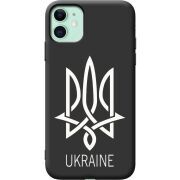 Черный чехол Uprint Apple iPhone 11 Тризуб монограмма ukraine