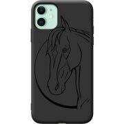 Черный чехол Uprint Apple iPhone 11 Horse