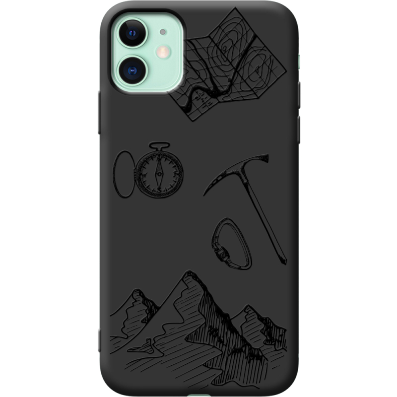 Черный чехол Uprint Apple iPhone 11 Mountains