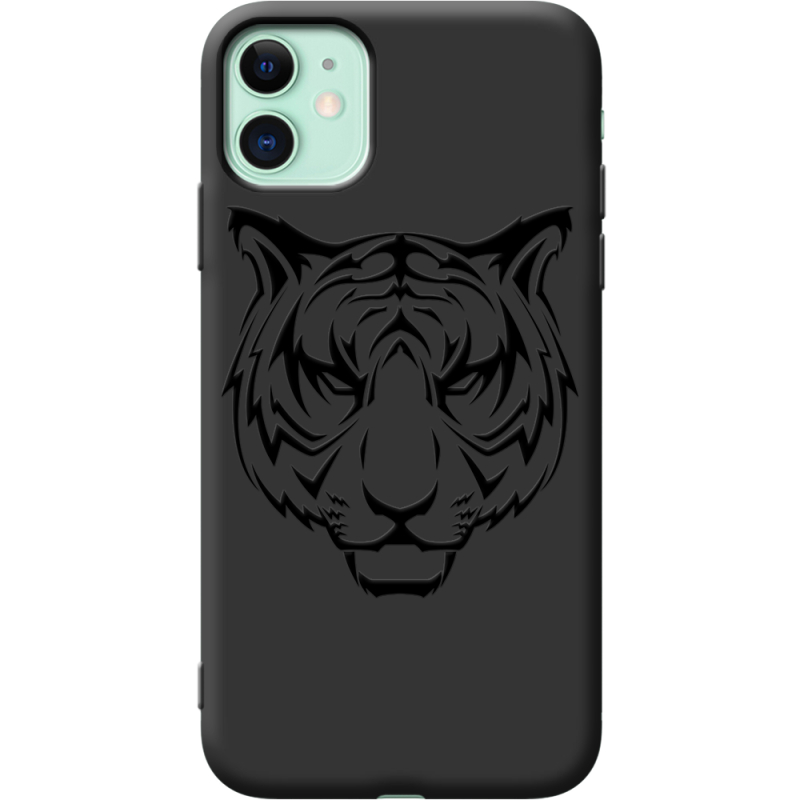 Черный чехол Uprint Apple iPhone 11 Tiger