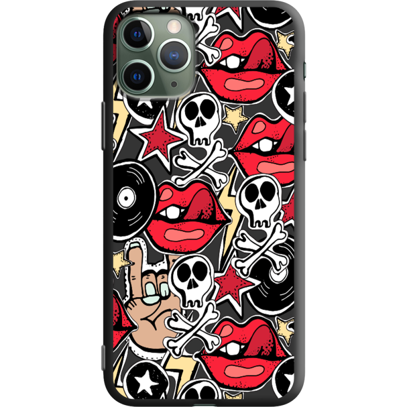 Черный чехол Uprint Apple iPhone 11 Pro Rock Graffiti