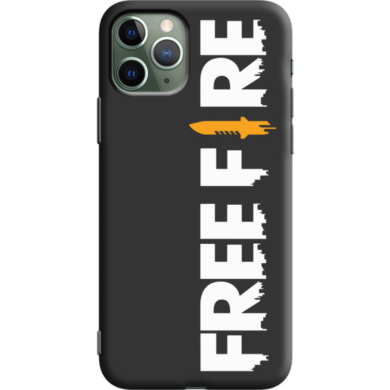 Черный чехол Uprint Apple iPhone 11 Pro Free Fire White Logo