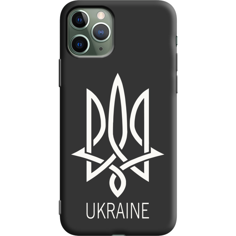 Черный чехол Uprint Apple iPhone 11 Pro Тризуб монограмма ukraine