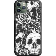 Черный чехол Uprint Apple iPhone 11 Pro Skull and Roses