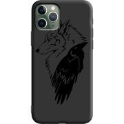 Черный чехол Uprint Apple iPhone 11 Pro Wolf and Raven