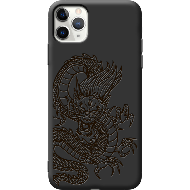 Черный чехол Uprint Apple iPhone 11 Pro Max Chinese Dragon