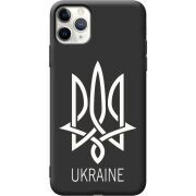 Черный чехол Uprint Apple iPhone 11 Pro Max Тризуб монограмма ukraine