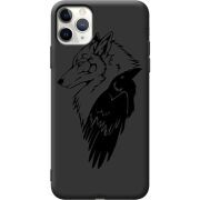 Черный чехол Uprint Apple iPhone 11 Pro Max Wolf and Raven