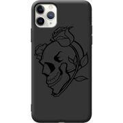 Черный чехол Uprint Apple iPhone 11 Pro Max Skull and Roses
