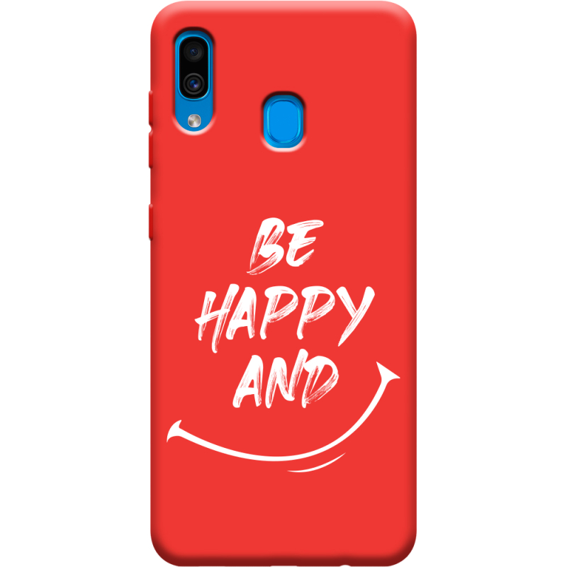 Красный чехол Uprint Samsung A205 Galaxy A20 be happy and