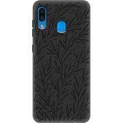Черный чехол Uprint Samsung A205 Galaxy A20 Leaves