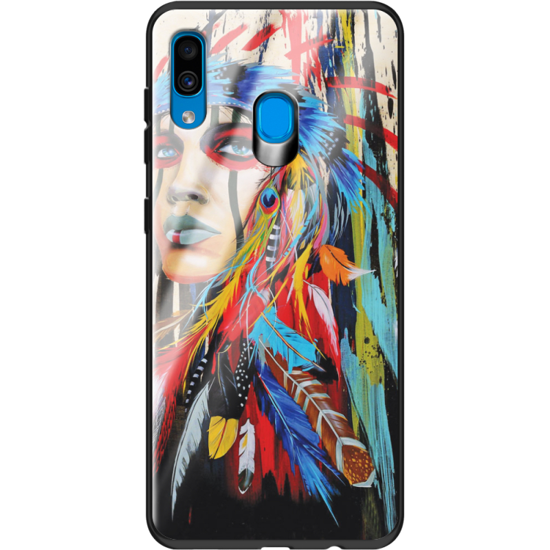 Защитный чехол BoxFace Glossy Panel Samsung Galaxy A20 Feather Girl