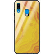 Защитный чехол BoxFace Glossy Panel Samsung Galaxy A20 Yellow Marble