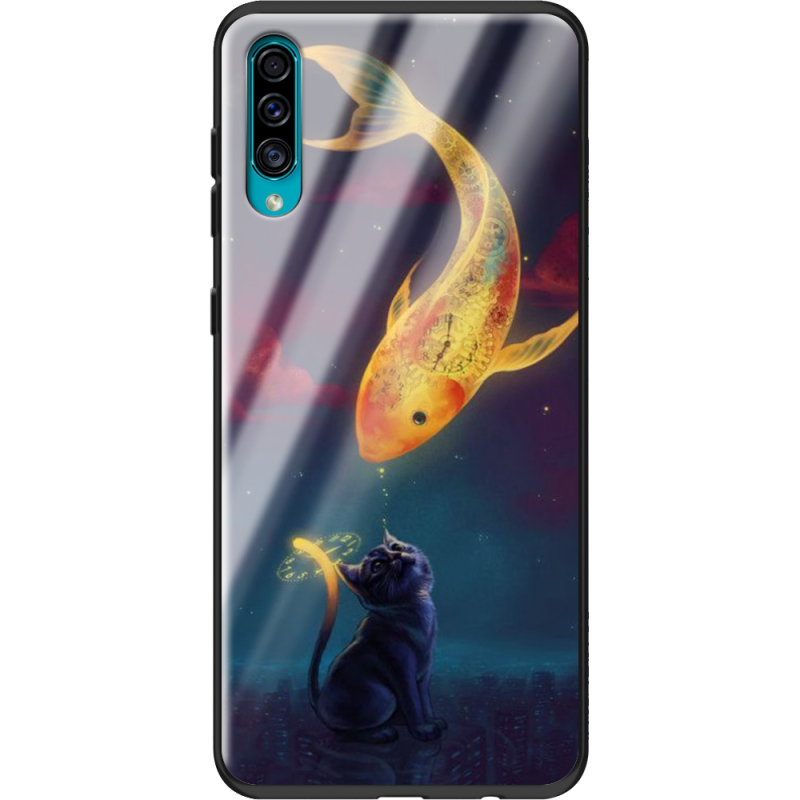 Защитный чехол BoxFace Glossy Panel Samsung Galaxy A30s Kitten And Fish