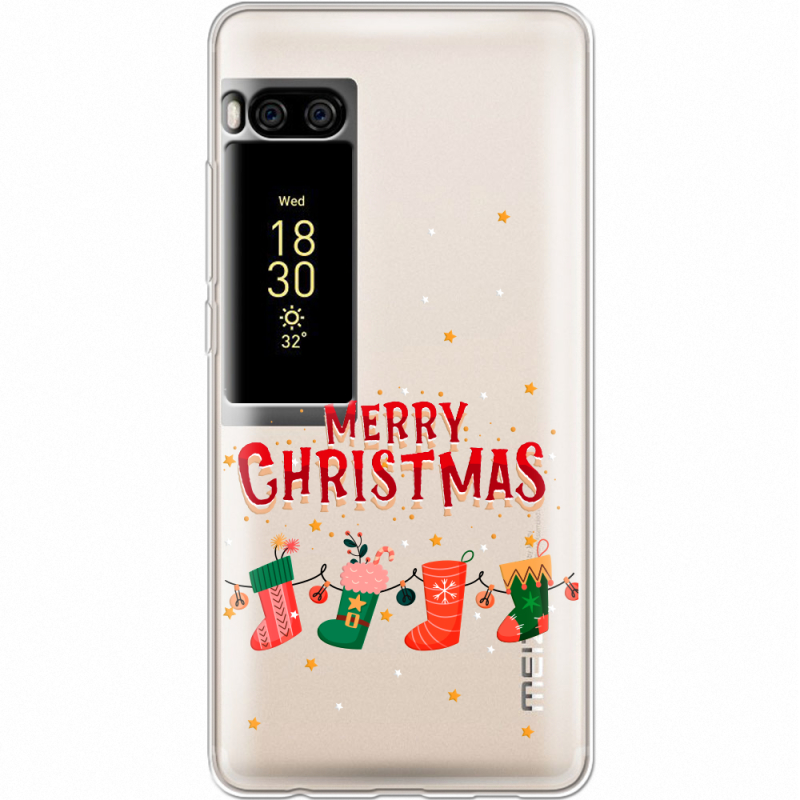 Прозрачный чехол Uprint Meizu Pro 7 Merry Christmas