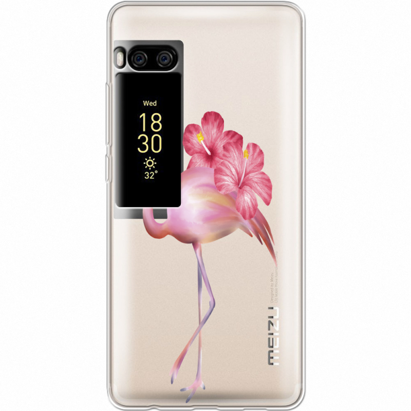 Прозрачный чехол Uprint Meizu Pro 7 Floral Flamingo