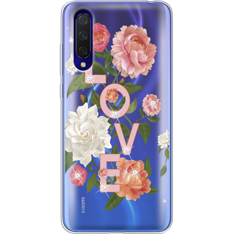 Чехол со стразами Xiaomi Mi 9 Lite Love