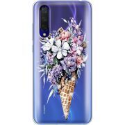 Чехол со стразами Xiaomi Mi 9 Lite Ice Cream Flowers