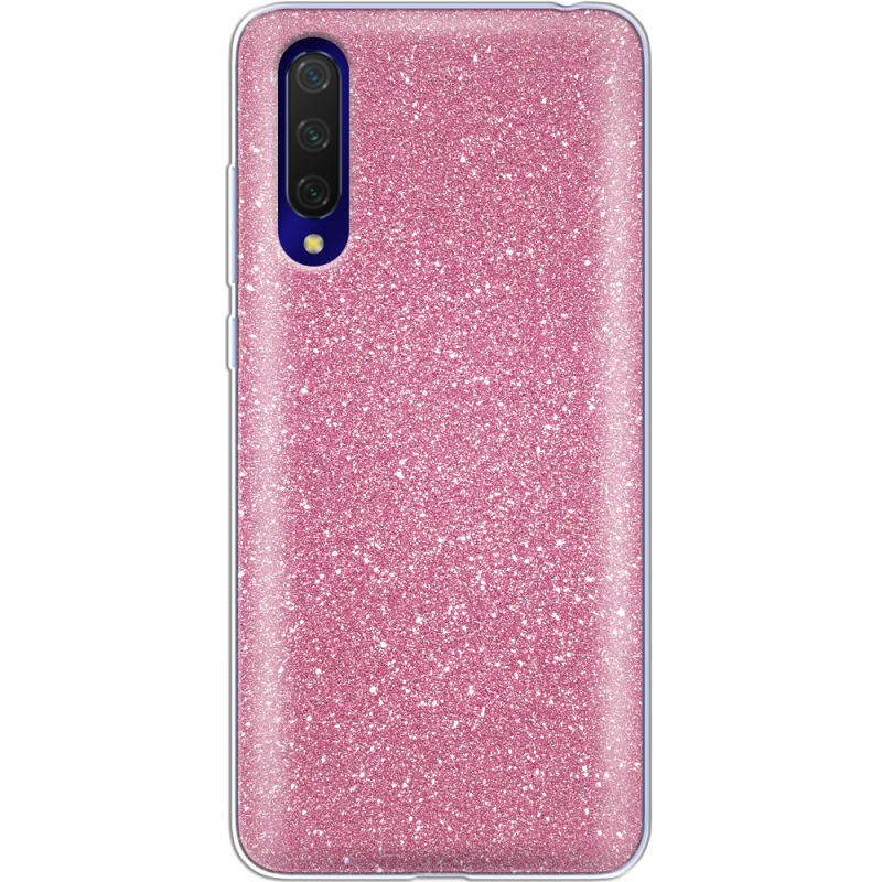 Чехол с блёстками Xiaomi Mi 9 Lite Розовый