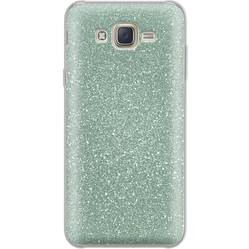 Чехол с блёстками Samsung J701 Galaxy J7 Neo Duos Зеленый