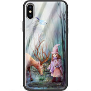 Защитный чехол BoxFace Glossy Panel Apple iPhone XS Girl And Deer