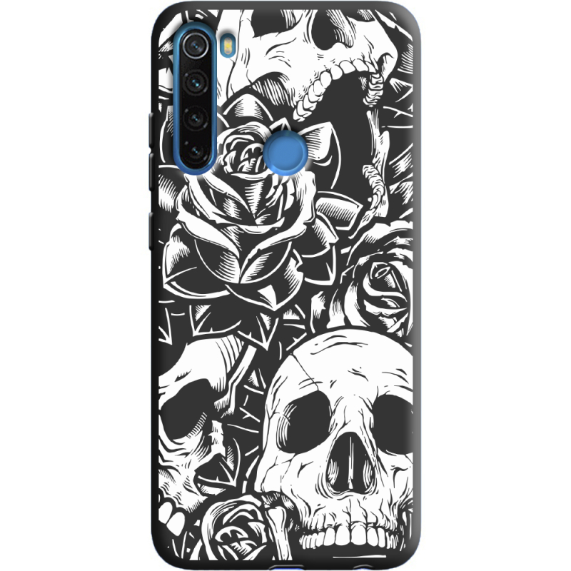 Черный чехол Uprint Xiaomi Redmi Note 8 Skull and Roses